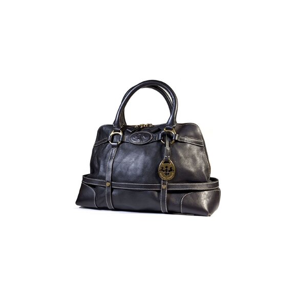 Prix De Dressage Satchel Black Leather Ghurka Style Satchel Purse - Picture 2 of 11